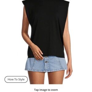 Gianni Bini Black Tank Top with Shoulder Pads